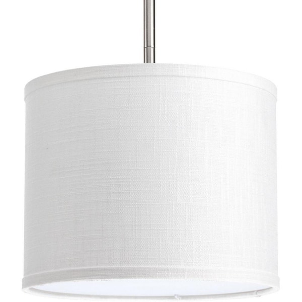 Progress Lighting Markor 8-in H 10-in W Summer Linen Fabric Cylinder Pendant Light Shade
