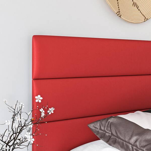 Rest Rite Vivian Faux Leather Red Queen, Red Queen Bed Frame