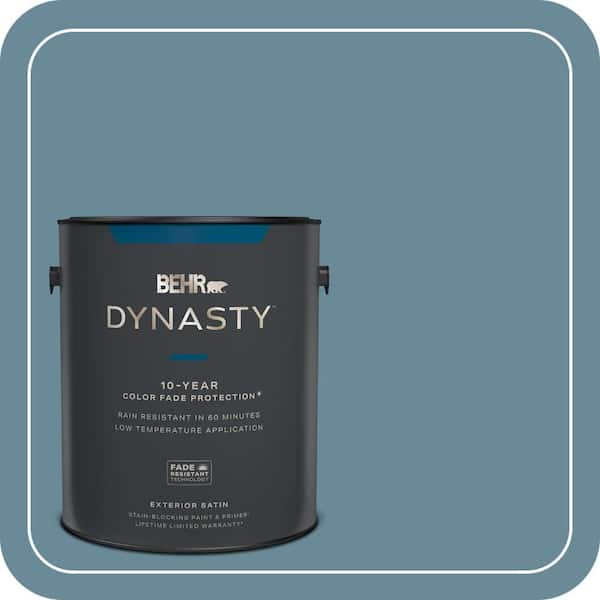 BEHR DYNASTY 1 gal. #BIC-22 Relaxed Blue Satin Enamel Exterior Stain-Blocking Paint & Primer