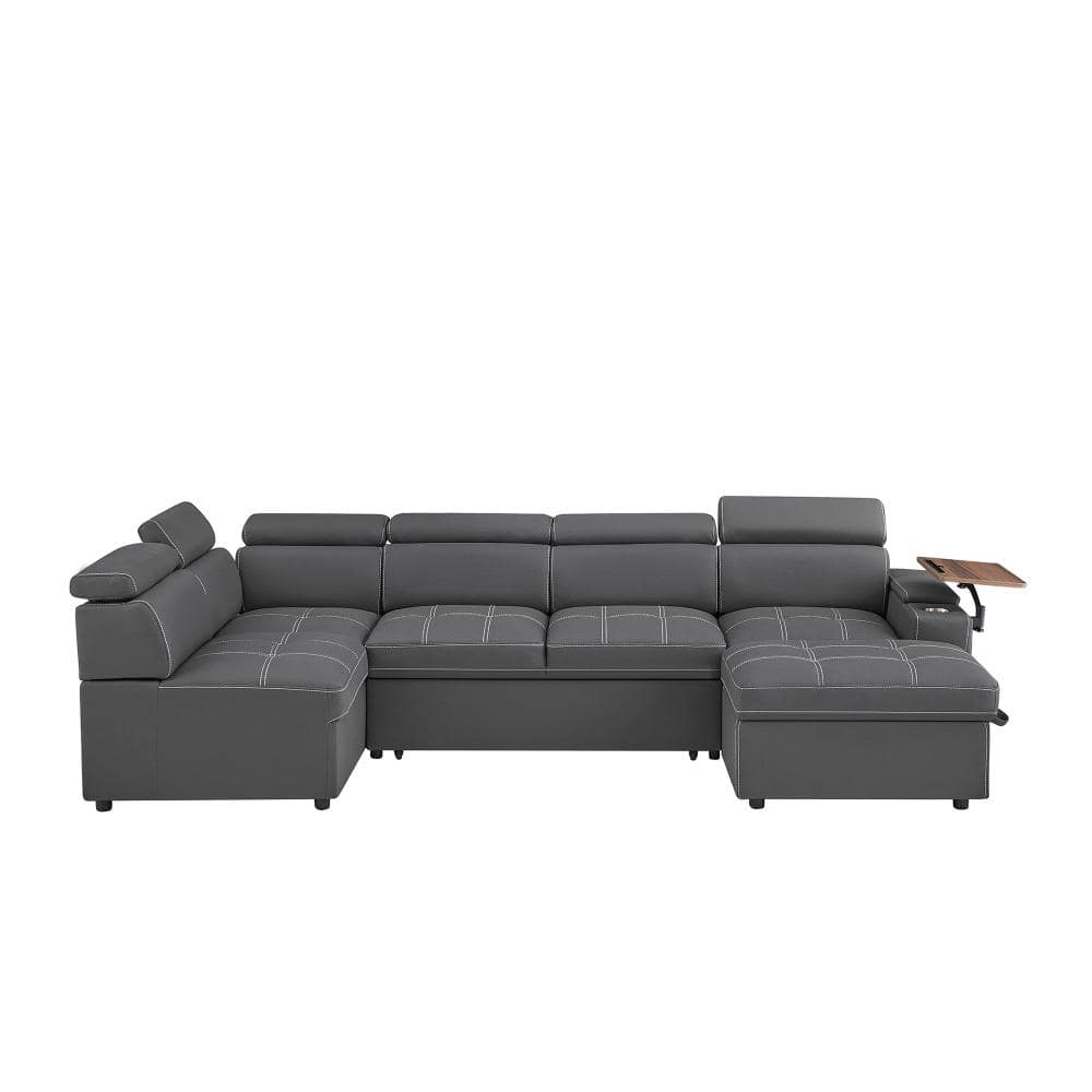 72 in. Armless 4-piece Fabric with Storage Ottoman Sectional Sofa in Grey durable construction price history on PriceWatchPro