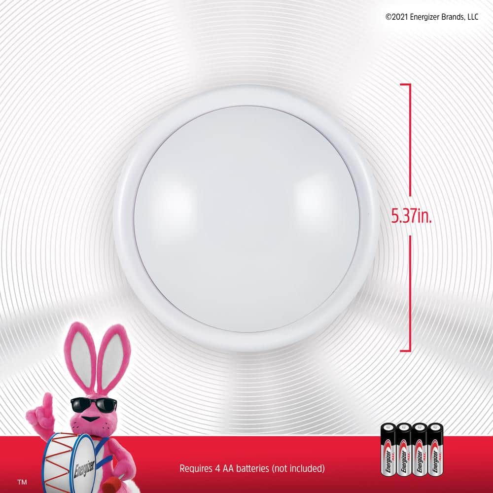 Energizer White Plastic Battery-Operated Tap Light