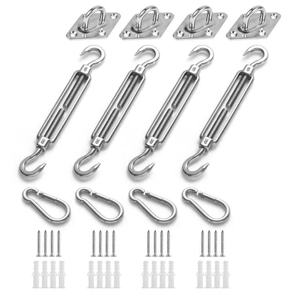 Heavy Duty Sun Shade Sail Stainless Steel Kit for Garden Triangle or Square Rectangle SunShade Sail Fixing Accessories