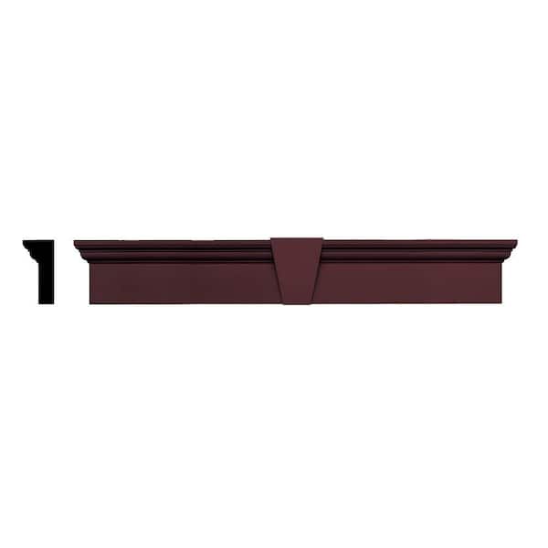 Builders Edge 3-3/4 in. x 9 in. x 65-5/8 in. Composite Flat Panel Window Header with Keystone in 167 Bordeaux Red