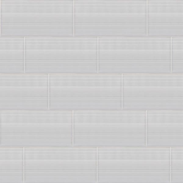 Morning Tide Gray 10 in. x 20 in. Glossy Textured Ceramic Wall Tile (10.76 sq. ft. /Case)