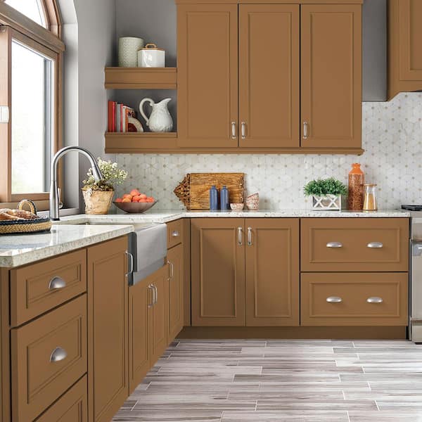 1 qt. #MS-38 Honey Amber Semi-Gloss Enamel Interior/Exterior Cabinet, Door & Trim Paint