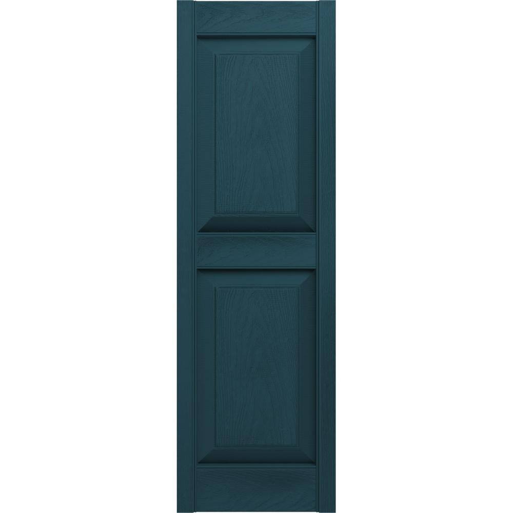 14.75 in. x 67 in. Raised Panel Vinyl Exterior Shutters Pair in Midnight Blue price history on PriceWatchPro