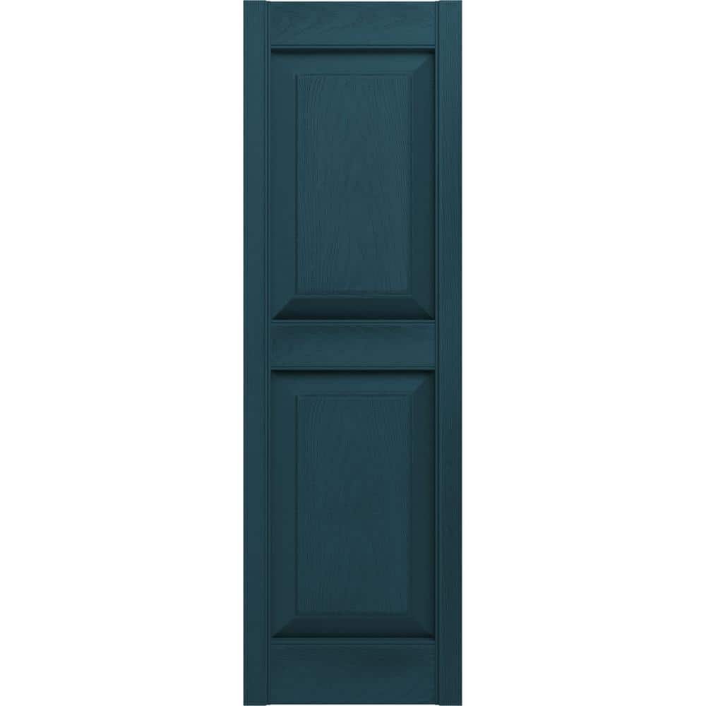 14.75 in. x 80 in. Raised Panel Vinyl Exterior Shutters Pair in Midnight Blue price history on PriceWatchPro