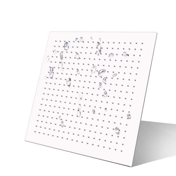 WELLFOR 1-Spray Patterns with 2.5 GPM 16 in. Wall Mount Rain Fixed Shower Head in Chrome