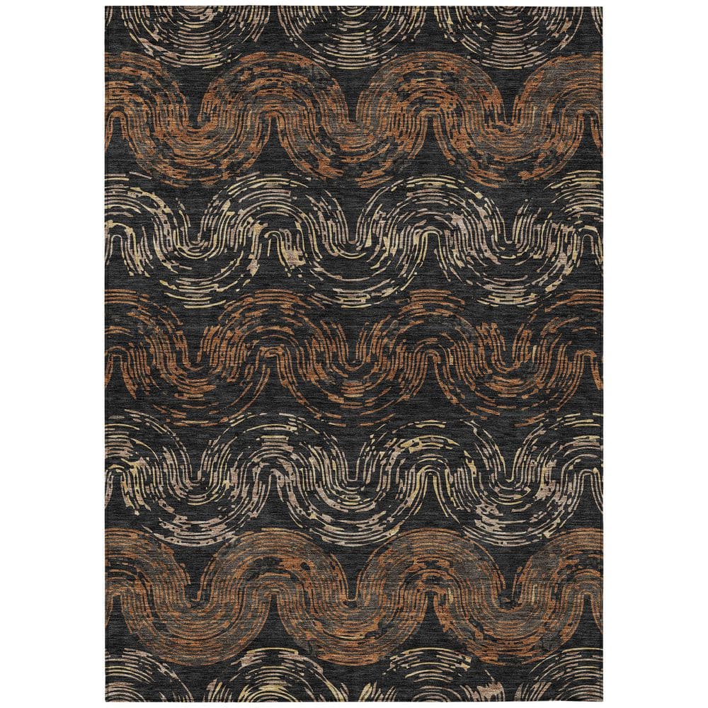 Chantille Machine Washable Indoor/Outdoor Abstract ACN2461 Black 3 ft. x 5 ft. Area Rug price history on PriceWatchPro
