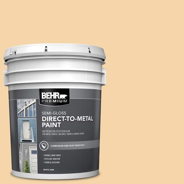 BEHR PREMIUM 5 gal. #PPU6-08 Pale Honey Semi-Gloss Direct to Metal Interior/Exterior Paint