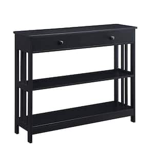 48 in. Black Rectangle Pine Wood Console Table Sofa Table with 3 Storage  Drawers and 2 Shelves EC-CTBK-9312 - The Home Depot