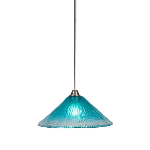Unbranded Madison 100-Watt 1-Light Brushed Nickel Bowl Mini Pendant Light with Glass Shade