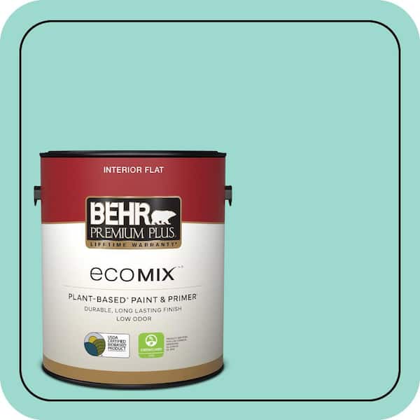 1 gal. #P440-3 Fish Pond Flat EcoMix Plant-Based Interior Paint & Primer