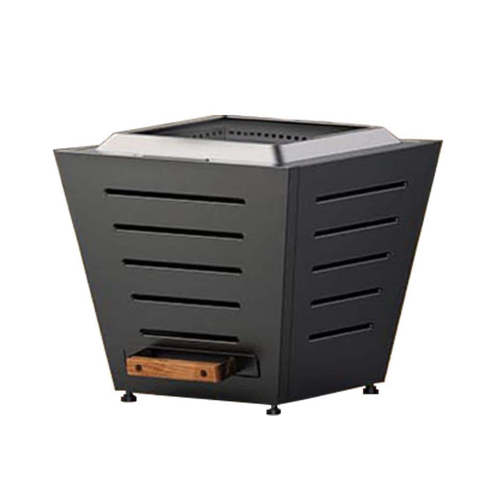 25 in. Black Stainless Steel Wood Burning Outdoor Smokeless Fire Pit Firepl