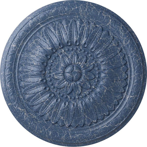 Ekena Millwork 24 in. x 1-5/8 in. Temple Urethane Ceiling (Fits Canopies upto 9-1/4 in.) ,Americana Crackle