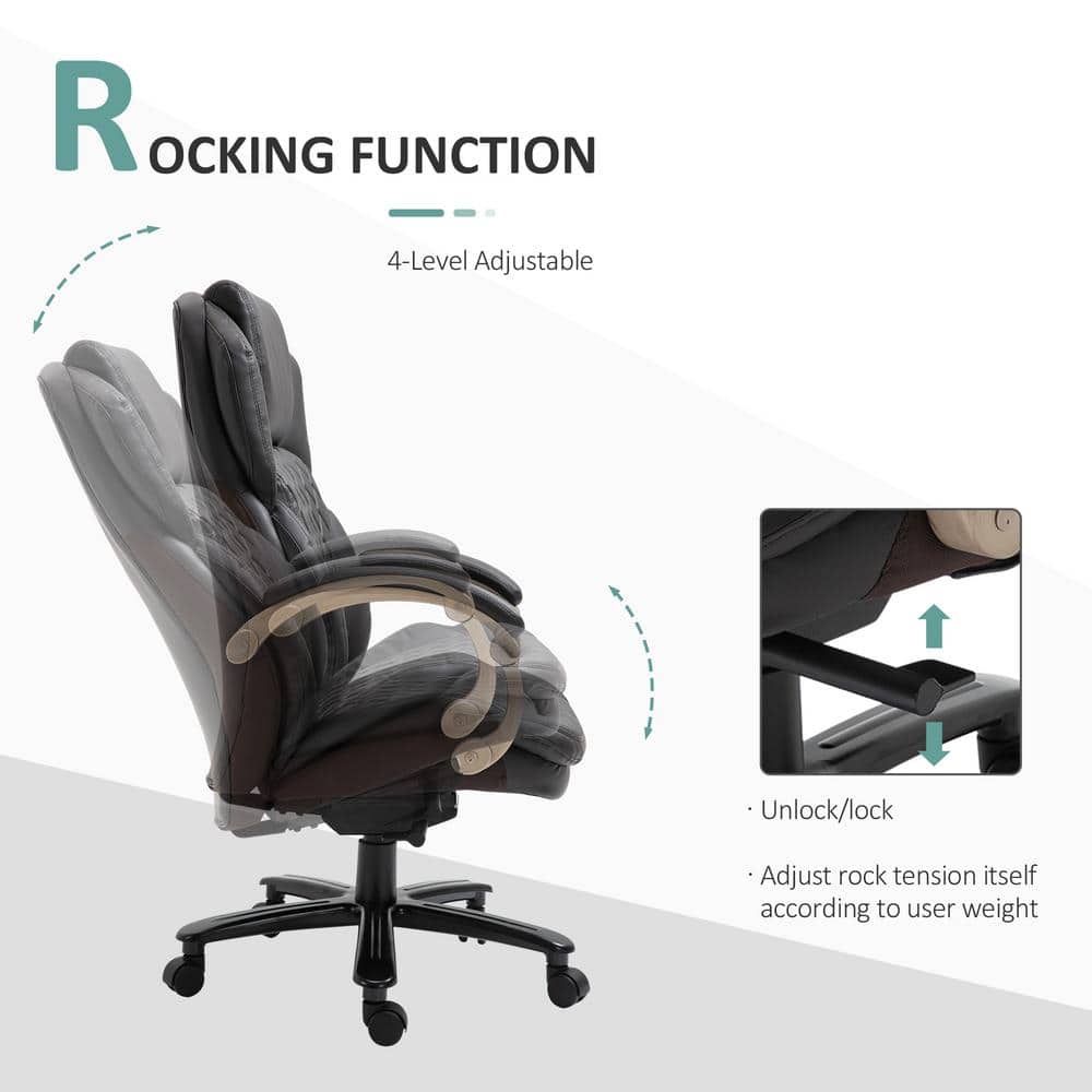 Brown High Back Leather Executive Swivel Chair with Adjustable Arms