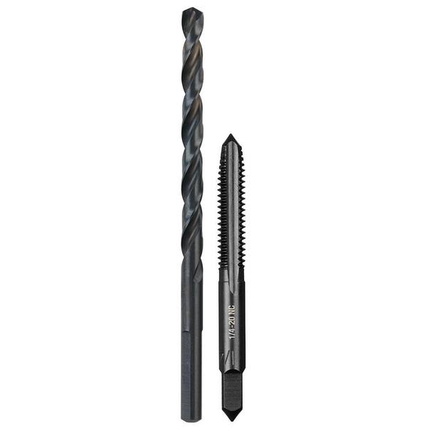Milwaukee 1/4 in. -20 NC Straight Flute Plug Tap and #7 Drill Bit 