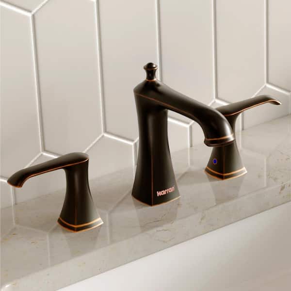 Woodburn 8 in. Widespread 2-Handle Bathroom Faucet with Matching Pop-Up Drain in Oil Rubbed Bronze