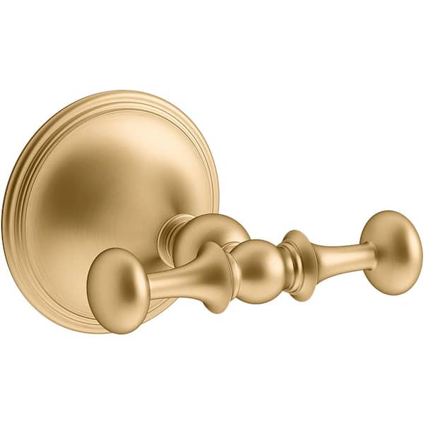KOHLER Decorative Double Robe Hook in Vibrant Brushed Moderne Brass