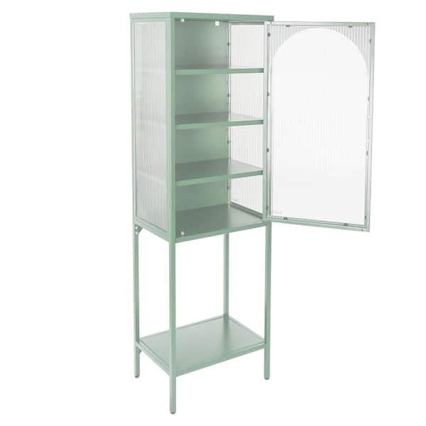 Unbranded 19.7 in. W x 13.8 in. D x 63 in. H Bathroom Green Linen Cabinet