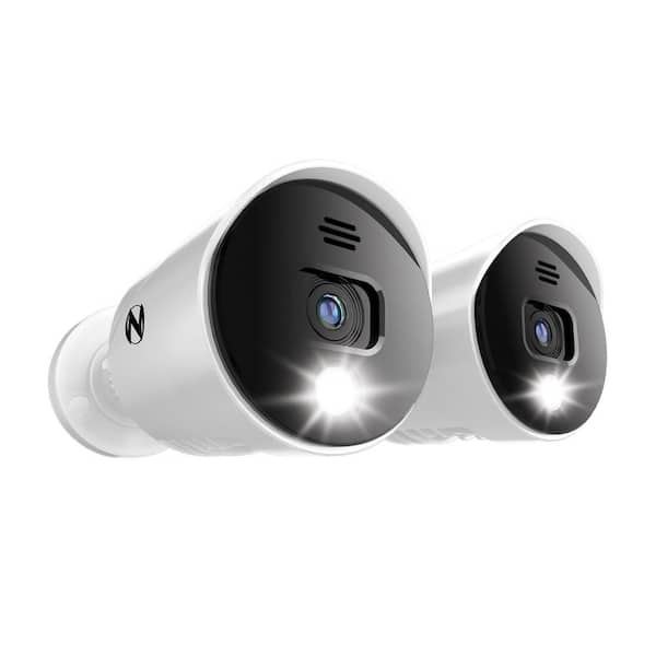 Night Owl DP8 Series 4K Ultra HD Wired Bullet Security Cameras with Built-In Spotlights and Audio (2-Pack)