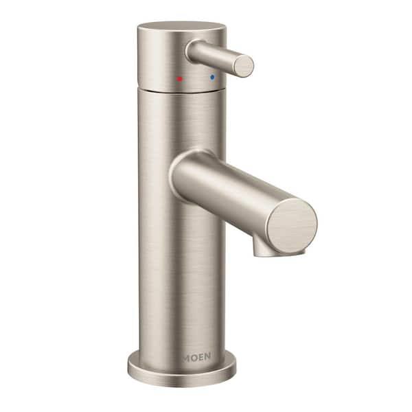 Align 1 Handle Single Hole Bathroom Sink Faucet with Deckplate Included in Brushed Nickel