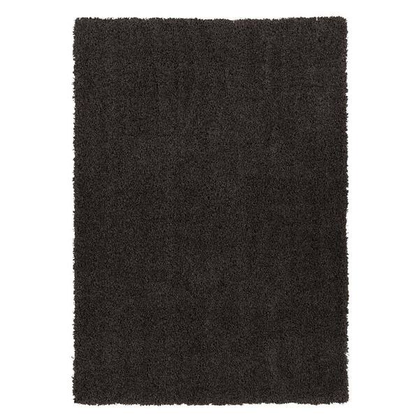 Ottomanson Contemporary Solid Dark Grey 7 ft. x 9 ft. Shag Area Rug