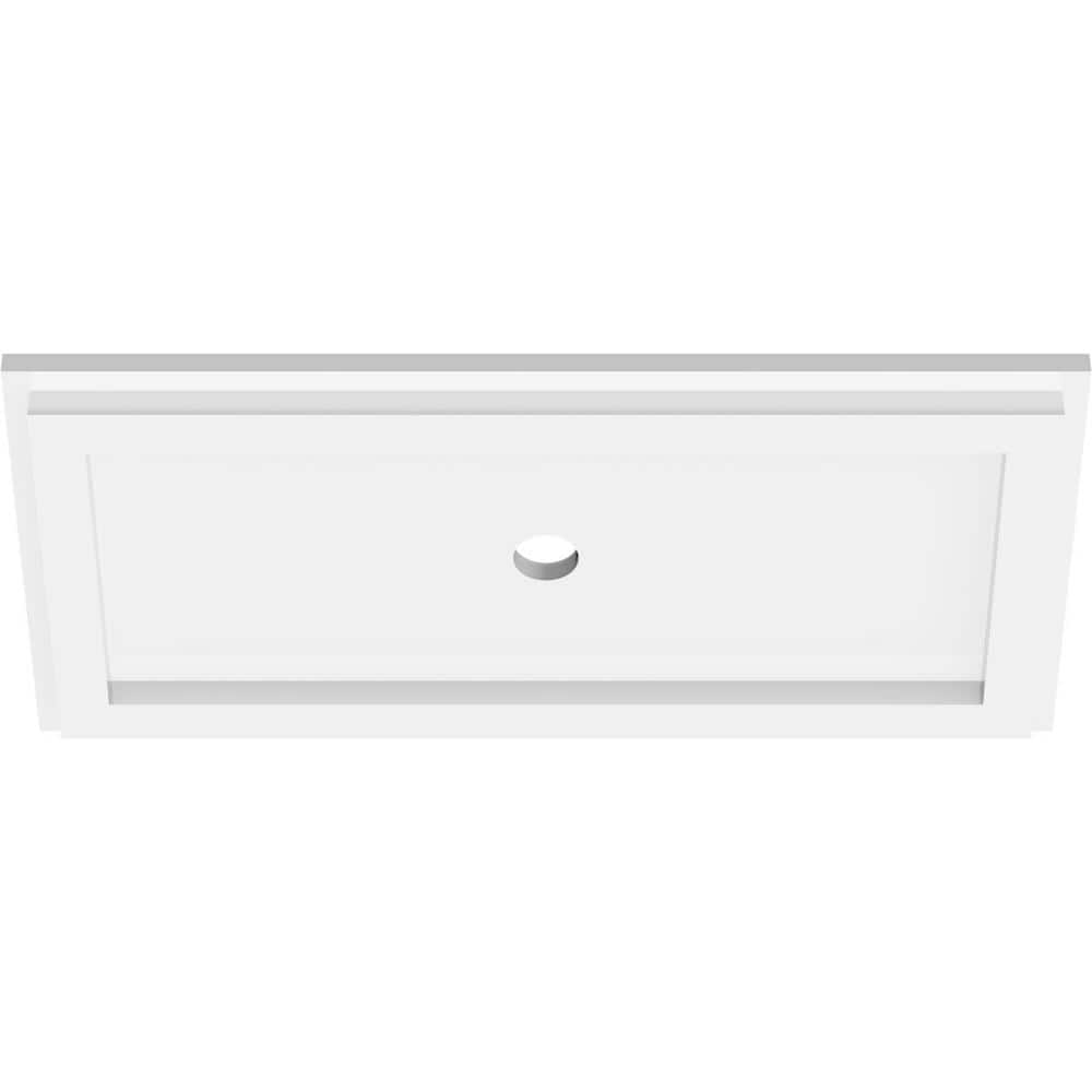 16" White PVC Rectangle Contemporary Ceiling Medallion