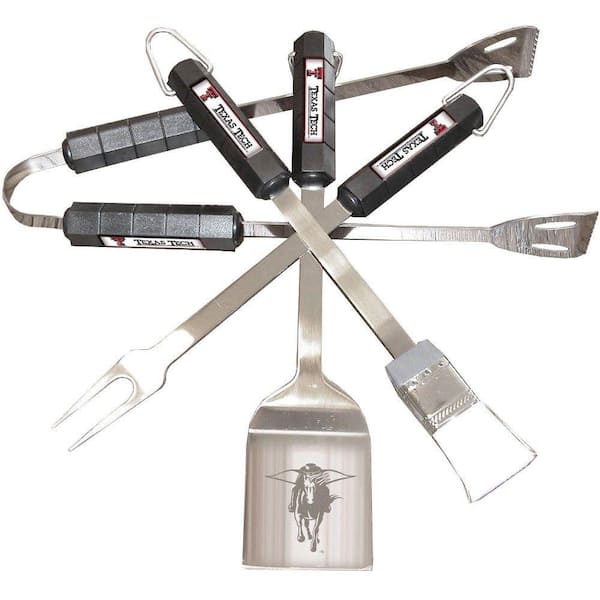 BSI Products NCAA Texas Tech Red Raiders 4-Piece Grill Tool Set