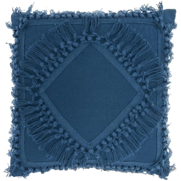 57 GRAND BY NICOLE CURTIS 57 Grand Navy Geometric 18 in. x 18 in. Throw Pillow