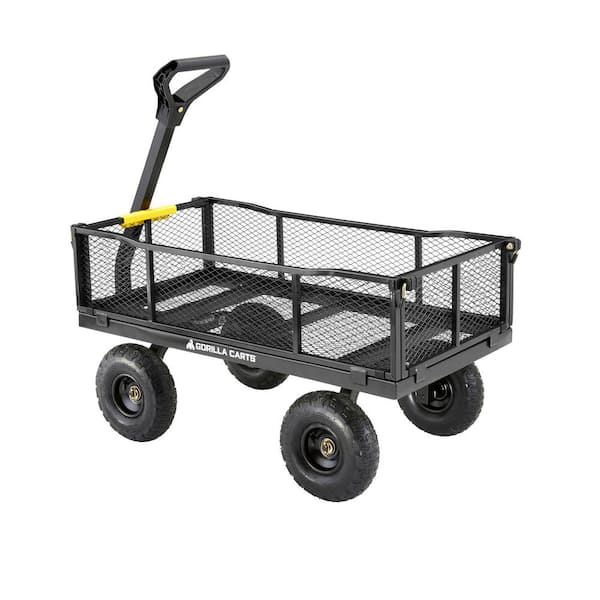 Gorilla Carts Steel Utility Cart, 9 Cubic Feet Garden Wagon with