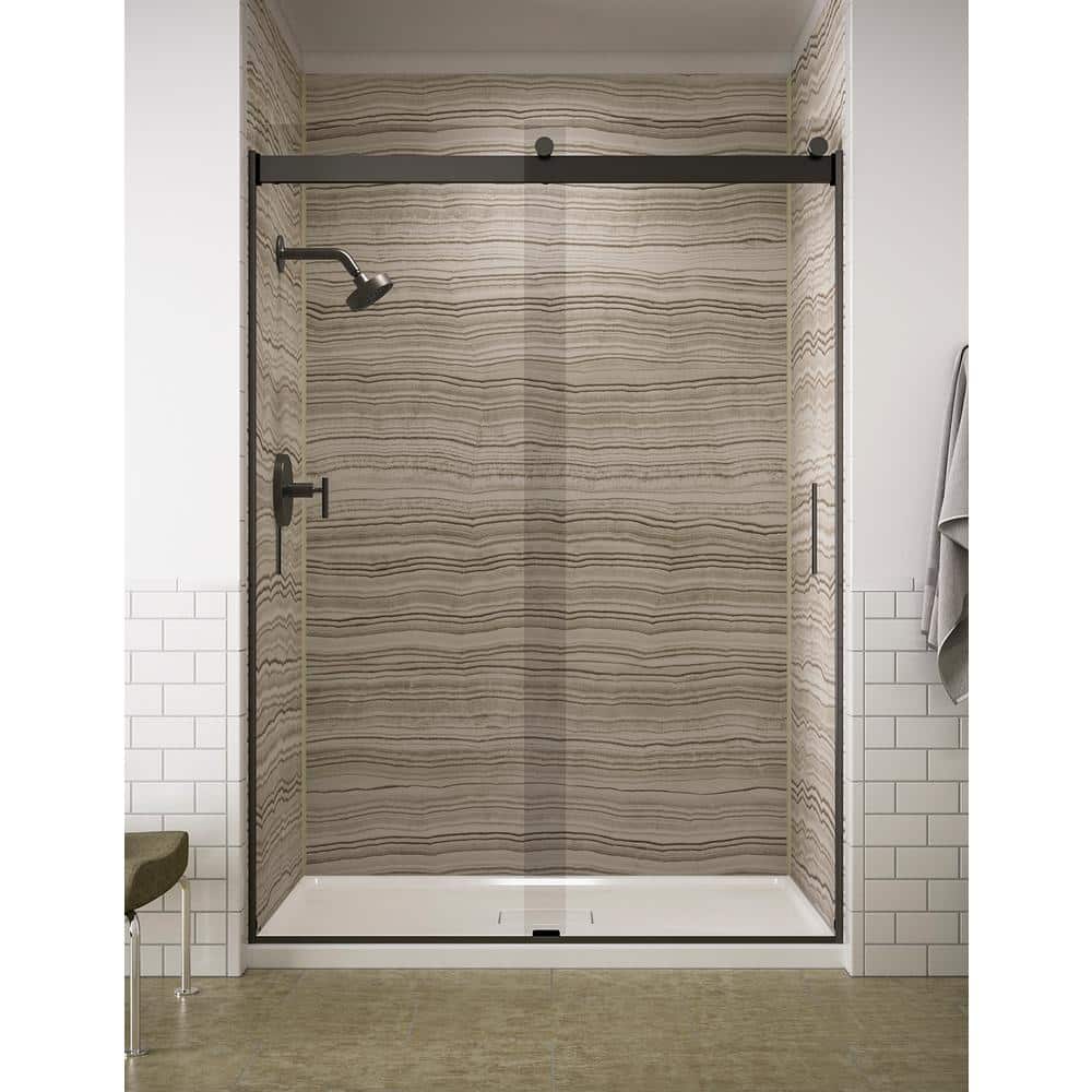 Levity Collection K-706165-L-ABZ 59.63"" x 82"" Sliding Shower Door with 0.31"" Thick Crystal Clear Glass in Anodized Dark -  Kohler, K706165LABZ