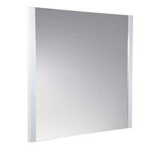 Torino 32.00 in. W x 32.00 in. H Framed Square Bathroom Vanity Mirror in White