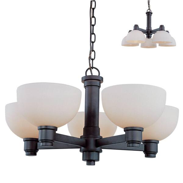 Filament Design Lawrence 5-Light Dark Bronze Incandescent Ceiling Chandelier