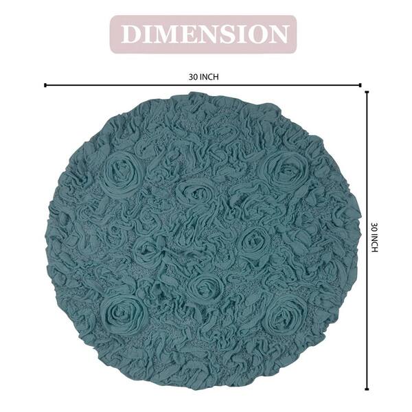 Set of 2 Bell Flower Collection Turquoise Cotton Floral Pattern Tufted Bath  Rug Set - Home Weavers