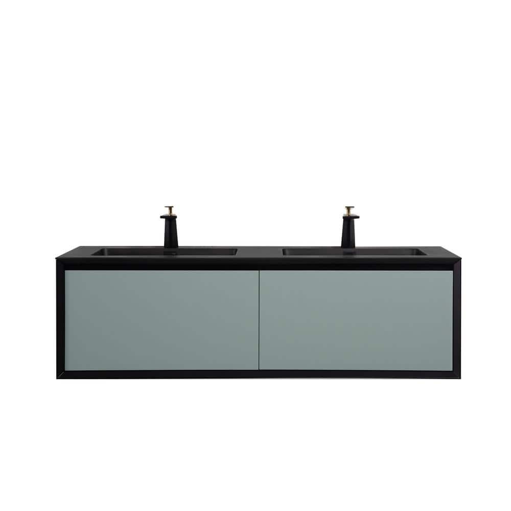 FUNKOL 59.1 in. W x 20.7 in. D x 17.9 in. H Double Sink Luxury Flat