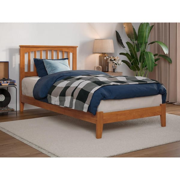 AFI Mission Light Toffee Natural Bronze Solid Wood Frame Twin XL Low Profile Platform Bed