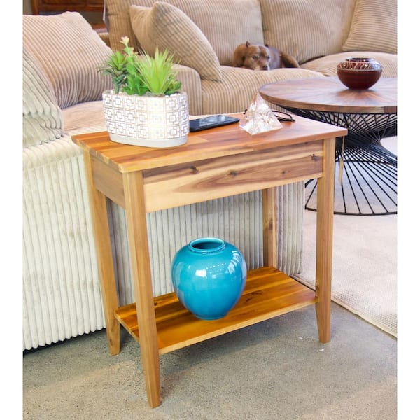 Natural Recliner End Table