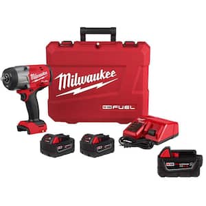 M18 FUEL 18V Lithium-Ion Brushless Cordless 1/2 in. High-Torque Impact Wrench w/Friction Ring Kit w/(3) Batteries