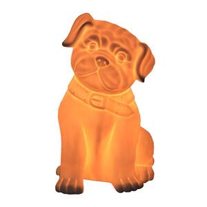 Animal Love 10.53 in. Porcelain Puppy Dog Shaped Animal Table Lamp