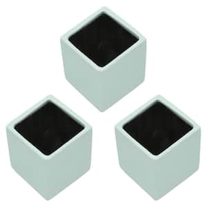 Cube 3-1/2 in. x 4 in. Mint Ceramic Wall Planter (3-Piece)