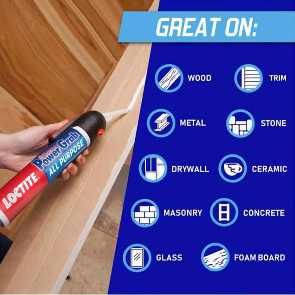 Loctite Power Grab White All-Purpose Construction Adhesive 7.5 fl oz