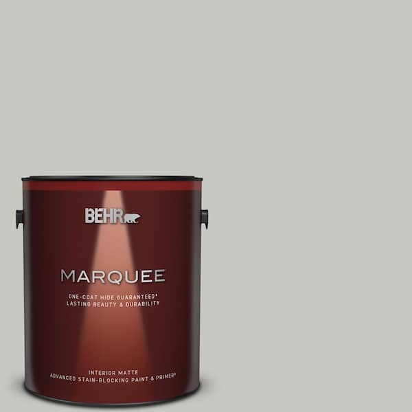 BEHR MARQUEE 1 gal. #MQ2-59 Silver City One-Coat Hide Matte Interior Paint & Primer