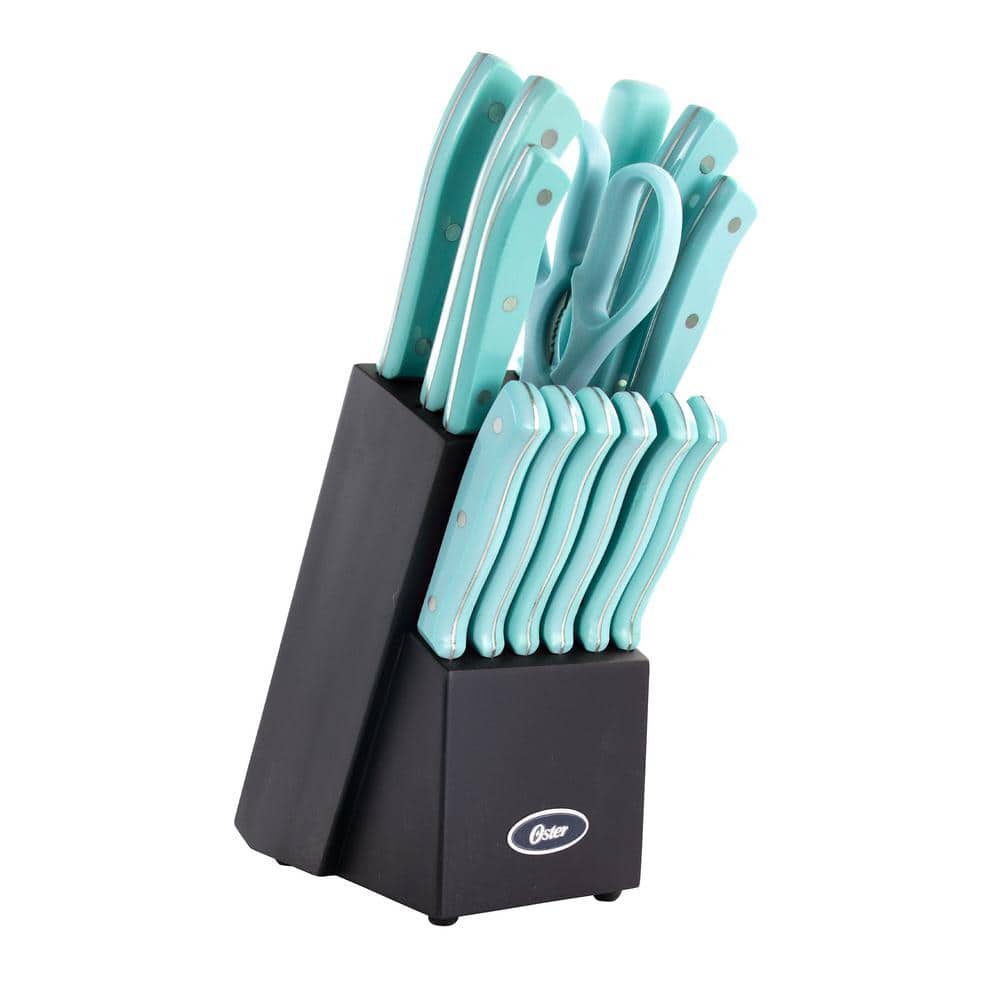 Oster Green Worth Matte Turquoise 14-Piece Stainless Steel Cutlery Set 