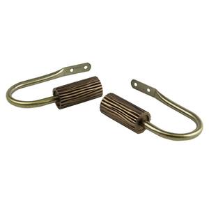Cedar Decorative Antique Brass Steel Hook Curtain Holdback (Set of 2)