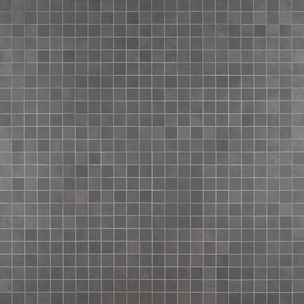 Ivy Hill Tile Forge Black 11.81 in. x 11.81 in. Matte Porcelain Floor and Wall Mosaic Tile (0.96 sq. ft./Each)