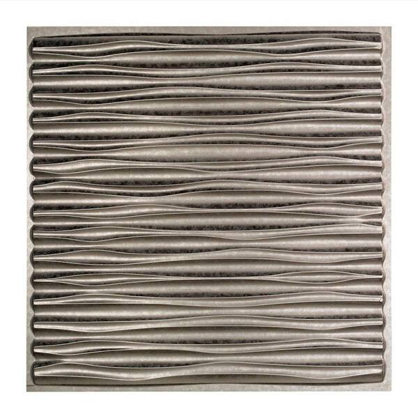 Fasade Dunes 2 ft. x 2 ft. Vinyl Lay-In Ceiling Tile in Galvanized Steel