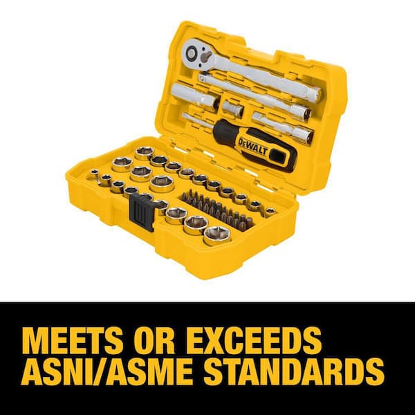DEWALT 3/8 in. Drive SAE and Metric Mechanics Tool Set (50-Piece