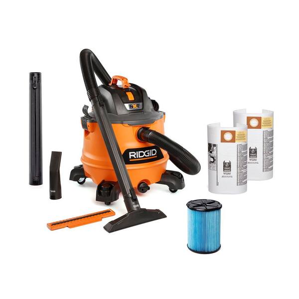 14 Gal. 6.0 Peak HP NXT Shop Vacuum HD1400 Wet Dry Vac with Fine Dust Filter, Hose, Attachments and Wet Debris Bag