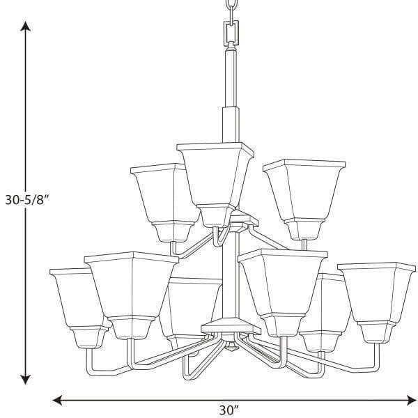 Progress Lighting Clifton Heights 6-Light Antique Bronze Craftsman Chandelier